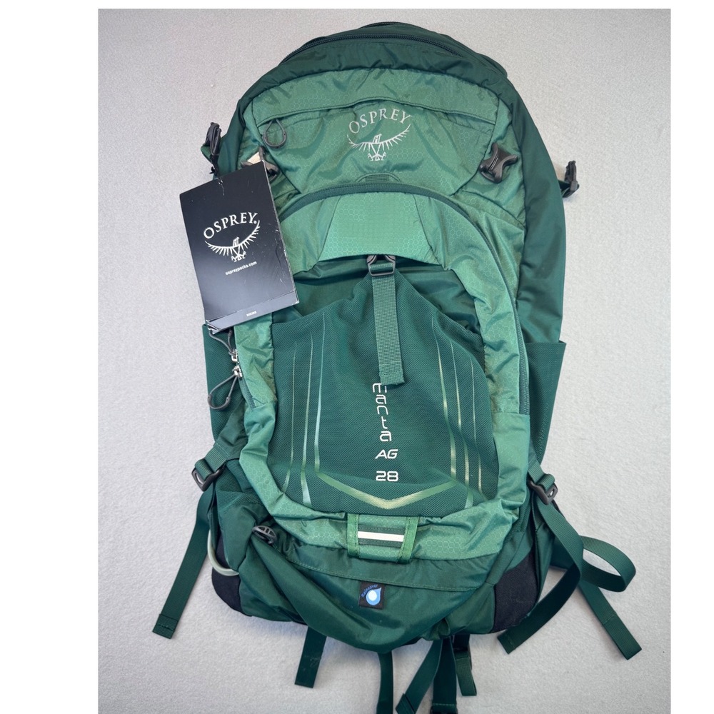 Osprey Manta AG 28 Hiking Backpack Spruce Green M/L Hydration Compatible NWT
